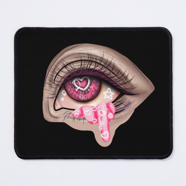 Item preview, A beautiful Halloween eye in pink, with hearts and stars, a pink strange liquid comes out designed and sold by katecheerycake.