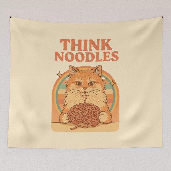 Item preview, Noodle Brainstorm – Cat Thinking Too Hard designed and sold by BeetleDots.