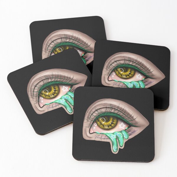 Item preview, A beautiful Halloween eye in yellow tones, with stars, a strange green liquid comes out designed and sold by katecheerycake.