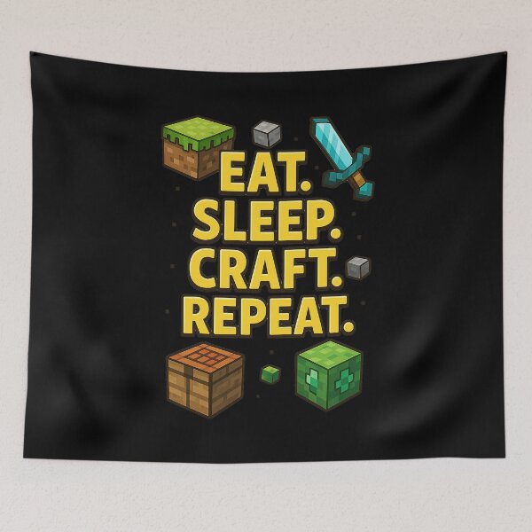 Item preview, EAT. SLEEP. CRAFT. REPEAT. designed and sold by NiceSign.