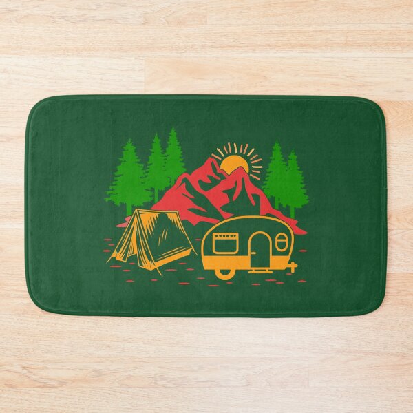 Item preview, Colourful Camping Graphic. Mountain, Pine Tree, Tent and Caravan Illustrations. designed and sold by DesignHouse07.