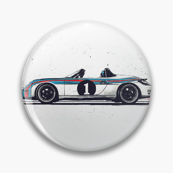 Item preview, Porsche Boxster 987 race car retro Martini Racing grunge Illustration designed and sold by blackdogshop.