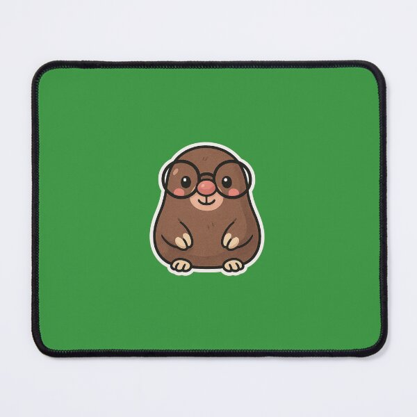 Item preview, cute mole with big glasses so he can see. designed and sold by SpireForged.