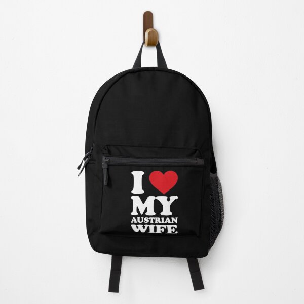 Item preview, I ❤️ My Austrian Wife – Cute Love white Text Design designed and sold by EmeraldeaArt.