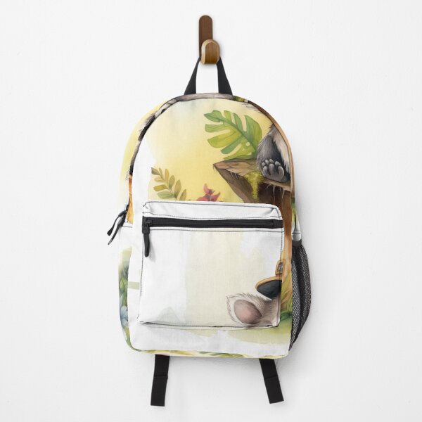 Item preview, Cute Raccoon with Sunflower Hat in Forest designed and sold by ArtbyAdrian.