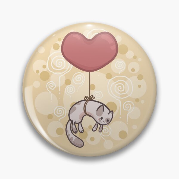 Item preview, Floating Cat with the Love Balloon designed and sold by Khotekmei.
