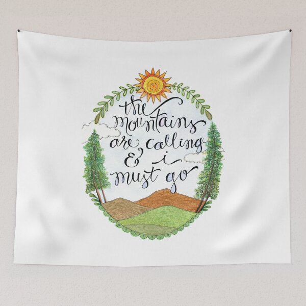 Item preview, The Mountains Are Calling designed and sold by Creator of Cuteness - Art by Lindsay Ostrom.