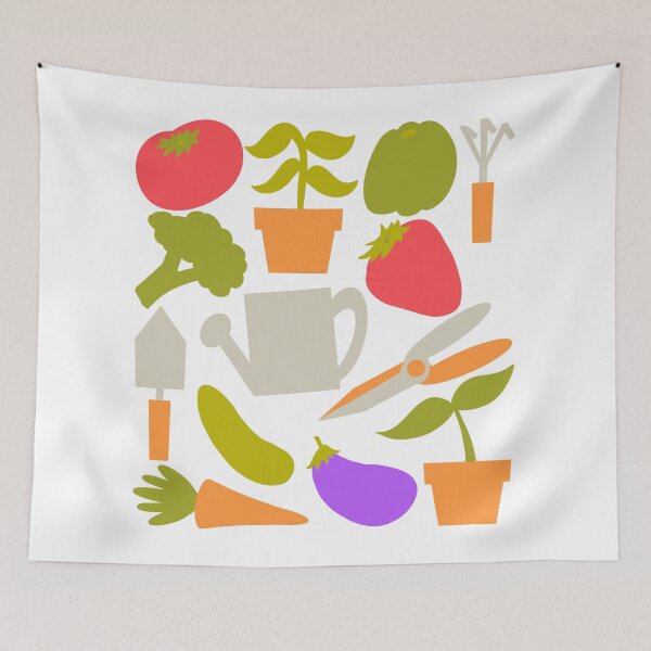 Item preview, Fun Gardening Tools And Plants White Background  designed and sold by missmann.