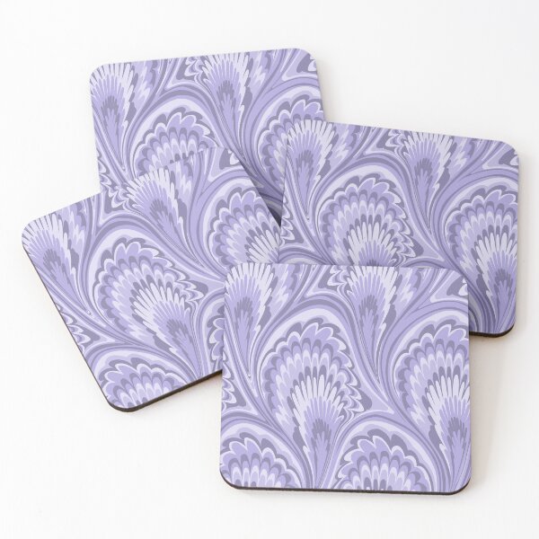 Item preview, Marbling Peacock Ebru Monochrome Indigo Aura Lilac designed and sold by miavaldez.