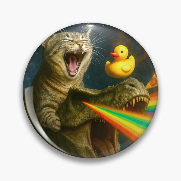 Item preview, Funny Cat riding a T-Rex in Galaxy designed and sold by DeVeauDesign.