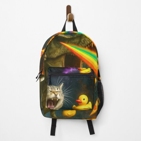 Item preview, Funny Cat riding a T-Rex in Galaxy designed and sold by DeVeauDesign.