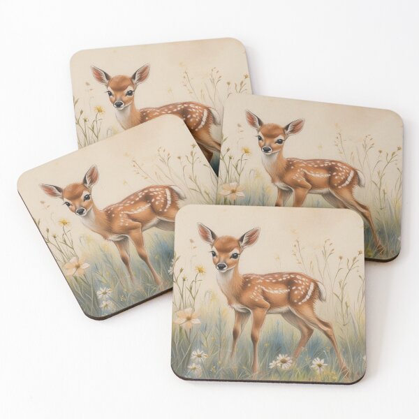 Item preview, Baby deer and Flowers designed and sold by CraftyWords.