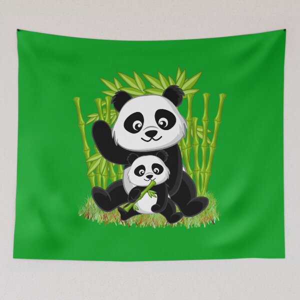 Item preview, Mama Panda and Baby Cute Bamboo Bear Art designed and sold by SandyMDesigns.