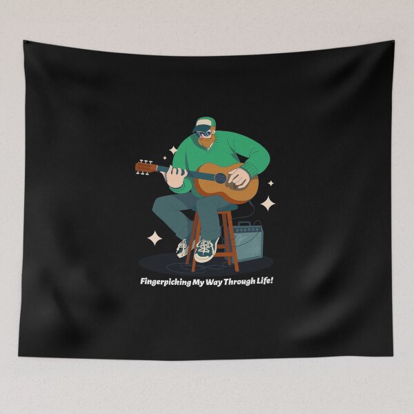 Item preview, Fingerpicking My Way Through Life Acoustic Musician  designed and sold by CJPMerchShop.