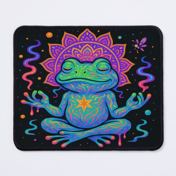 Item preview, Neon Trance Frog: Cosmic Meditation Vibes designed and sold by PsyBoi.