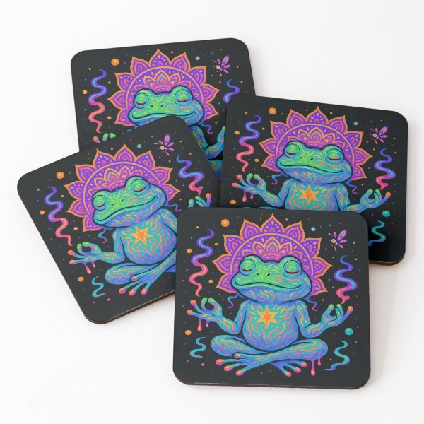 Item preview, Neon Trance Frog: Cosmic Meditation Vibes designed and sold by PsyBoi.