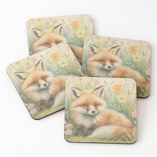 Item preview, Fox and Flowers designed and sold by CraftyWords.