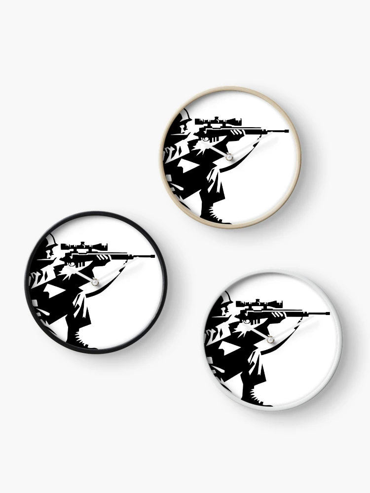 Thumbnail 3 of 4, Clock, Sniper designed and sold by Raloel Art.