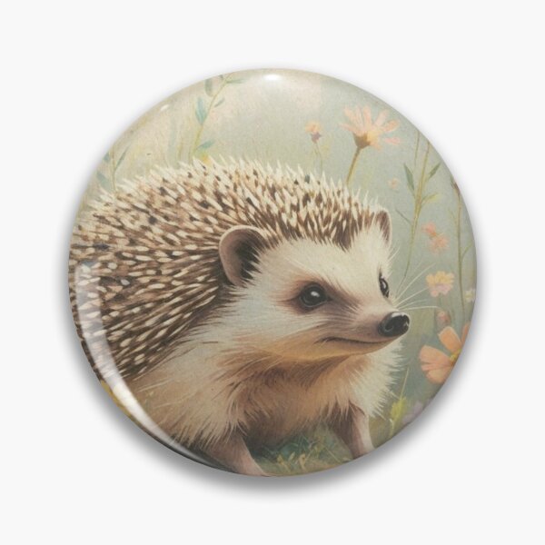 Item preview, hedgehog and flowers designed and sold by CraftyWords.