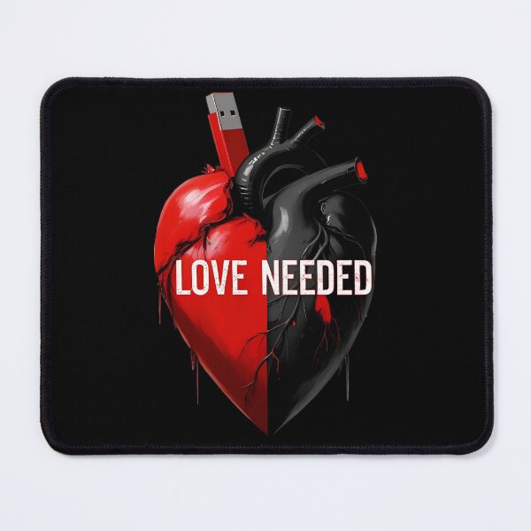 Item preview, LOVE NEEDED, anatomical heart with USW stick, black red designed and sold by angel-cat-22.