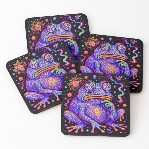Item preview, Neon Trance Frog: Cosmic Chunk Thinker designed and sold by PsyBoi.