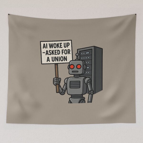 Item preview, 4. "2025 Update Failed – Rebooting Humanity…" – A pixelated earth with a spinning loading wheel and warning icon. designed and sold by VoidBloom Studio.