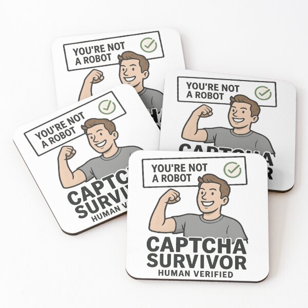 Item preview, CAPTCHA Survivor – Human Verified Funny Tech Design designed and sold by VoidBloom Studio.
