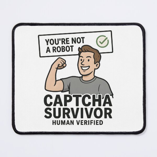 Item preview, CAPTCHA Survivor – Human Verified Funny Tech Design designed and sold by VoidBloom Studio.