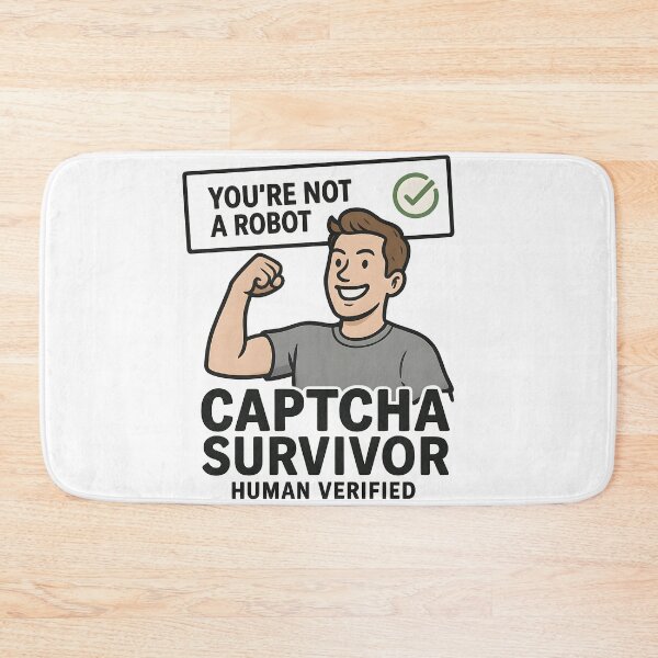 Item preview, CAPTCHA Survivor – Human Verified Funny Tech Design designed and sold by VoidBloom Studio.