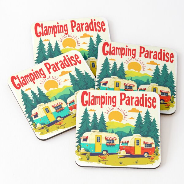Item preview, Glamping Paradise – Retro Camper Summer Design designed and sold by Kathryn Creates.