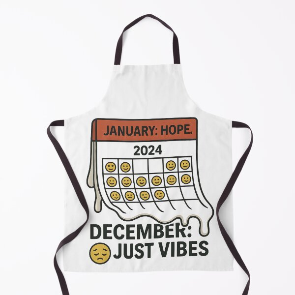 Item preview, January: Hope. December: Just Vibes – Melting Calendar Meme Design designed and sold by VoidBloom Studio.