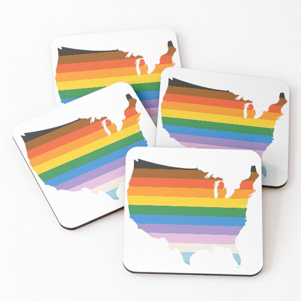 Item preview, Pride Across America – Rainbow USA Map designed and sold by RedTapeThreads.