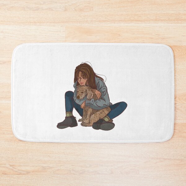 Item preview, A woman with fluffy dog  designed and sold by Hessah-HA.