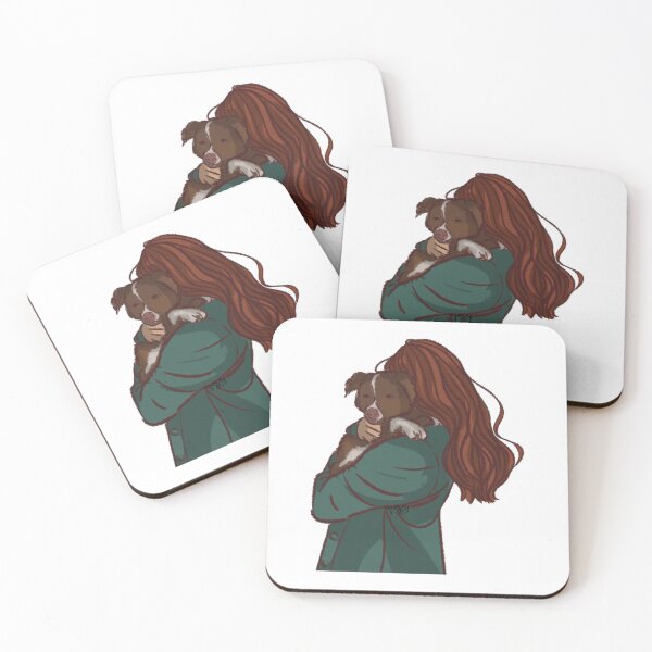 Item preview, A woman with her brawn dog  designed and sold by Hessah-HA.