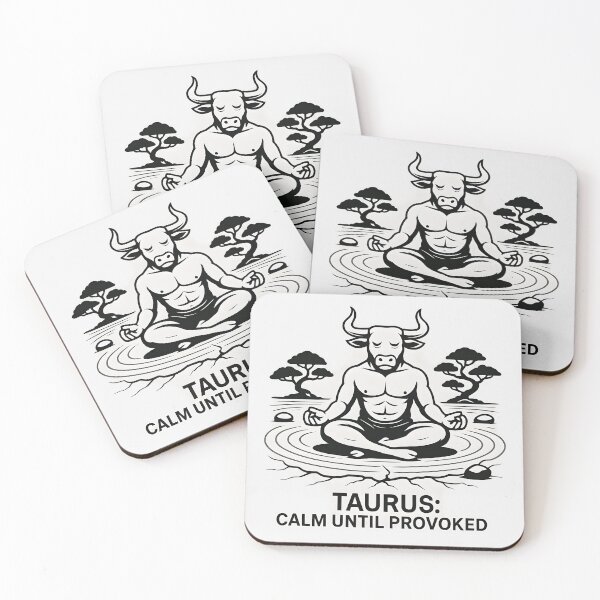 Item preview, Taurus Zen Bull Design – Calm Until Provoked | Meditating Taurus Zodiac Art designed and sold by VoidBloom Studio.