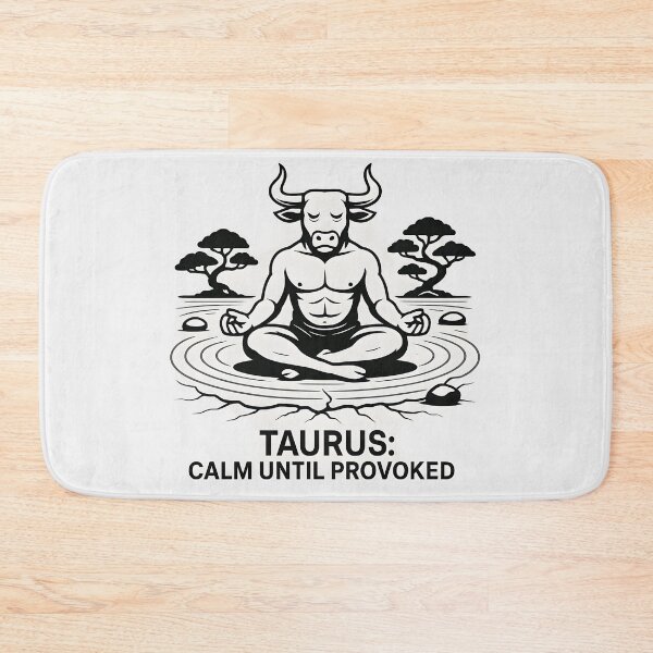 Item preview, Taurus Zen Bull Design – Calm Until Provoked | Meditating Taurus Zodiac Art designed and sold by VoidBloom Studio.