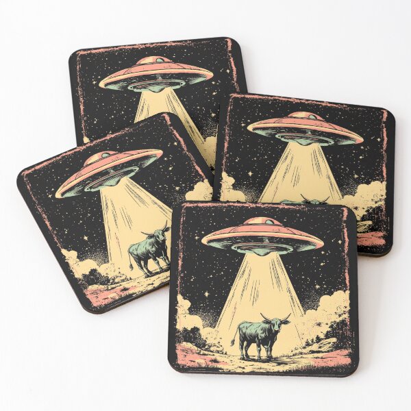 Item preview, Copy of UFO Abducted Cow Retro Vintage designed and sold by Jcat7.