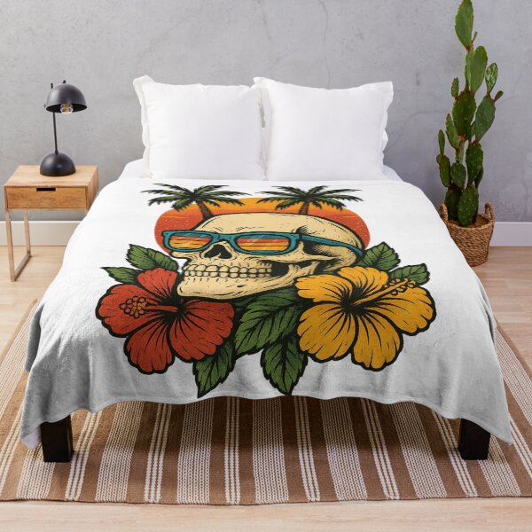 Item preview, Tropical Skull Vibes – Retro Summer Design designed and sold by NAVOZKA.
