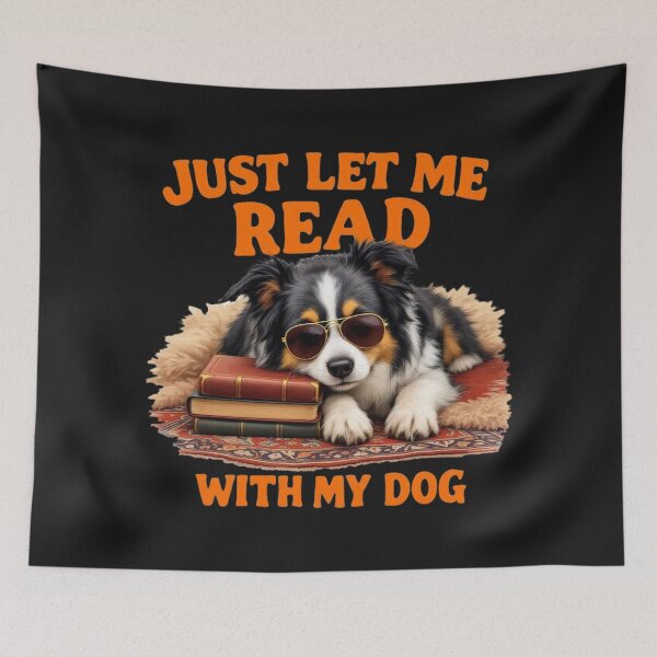 Item preview, Introvert Reader With Dog: Cozy Border Collie Art designed and sold by elynne9.