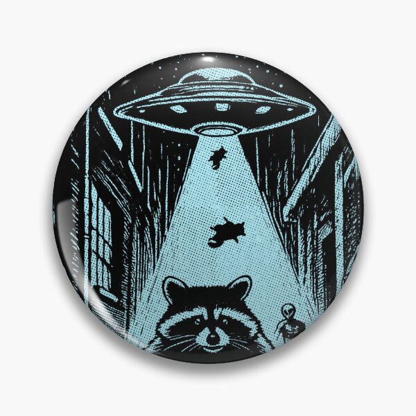 Item preview, Raccoon Running Alien And UFO Skyblue designed and sold by Jcat7.