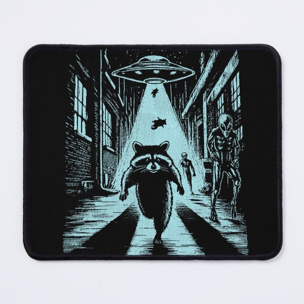 Item preview, Raccoon Running Alien And UFO Skyblue designed and sold by Jcat7.