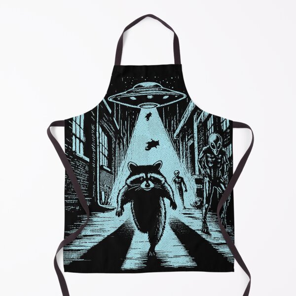 Item preview, Raccoon Running Alien And UFO Skyblue designed and sold by Jcat7.