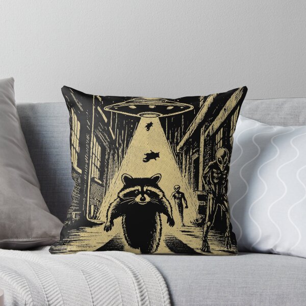 Item preview, Mapache corriendo extraterrestre y ovni amarillo designed and sold by Jcat7.