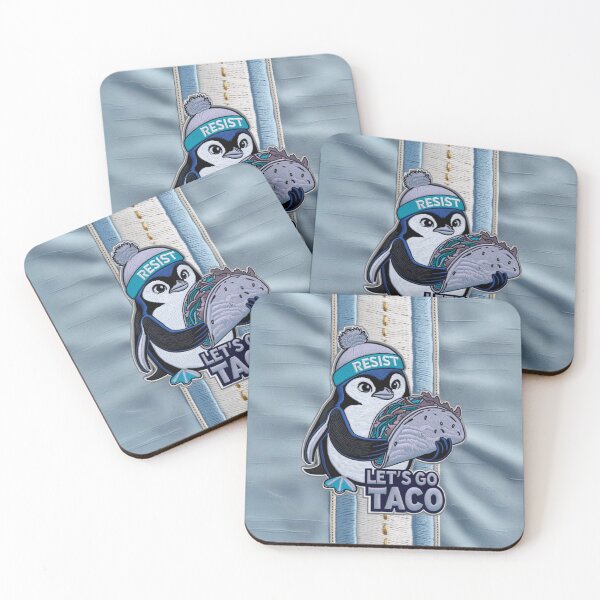 Item preview, RESIST Penguin Taco Patch  Fun Embroidered Design designed and sold by ArtDesignTp.