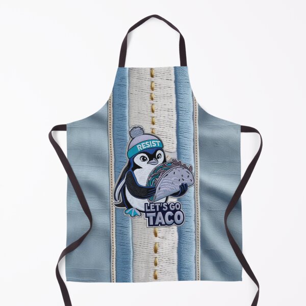 Item preview, RESIST Penguin Taco Patch  Fun Embroidered Design designed and sold by ArtDesignTp.