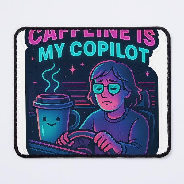 Item preview, Caffeine is My Copilot designed and sold by Throwback Trends.