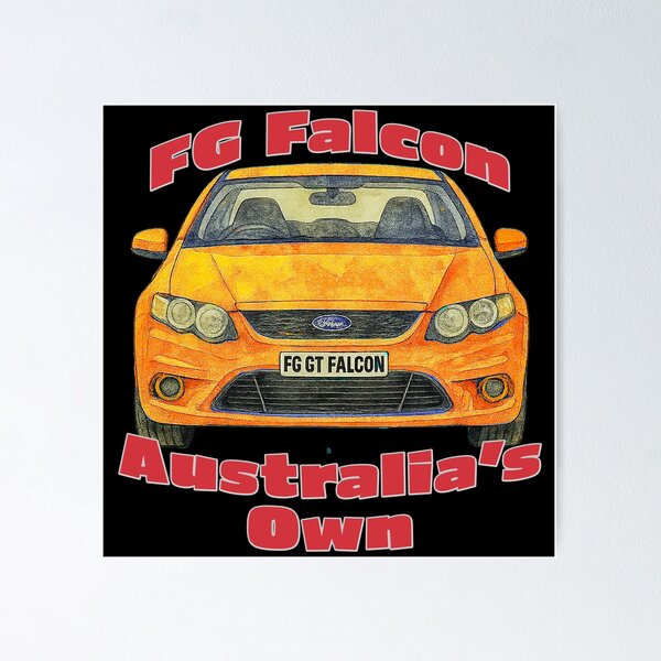 Item preview, FG GT Falcon orange front view Australias Own artwork designed and sold by Michael van der Hoorn.