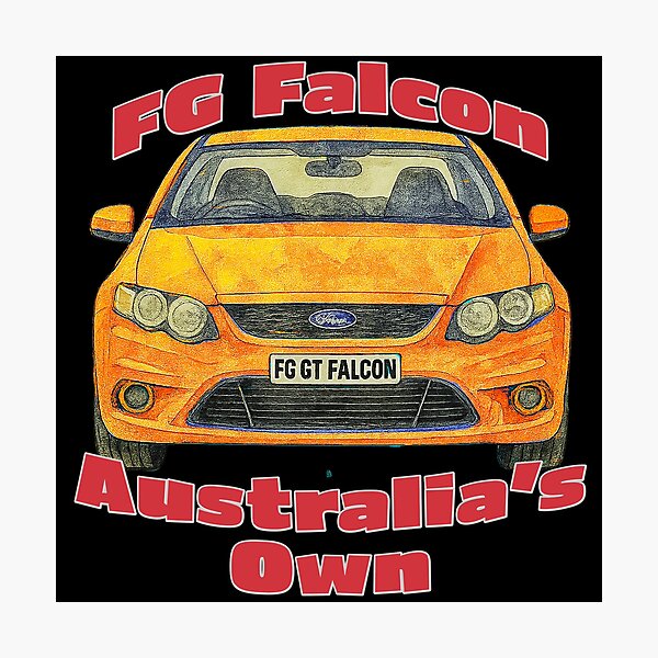 Item preview, FG GT Falcon orange front view Australias Own artwork designed and sold by Michael van der Hoorn.