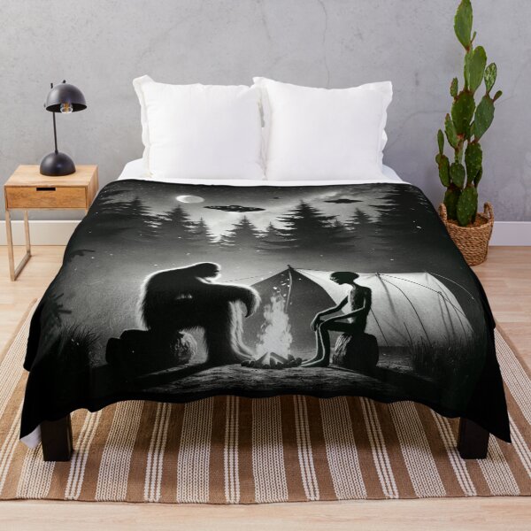 Item preview, Funny Bigfoot And Alien Campfire Moon. Bigfoot and UFO lover designed and sold by ahmed2751989.