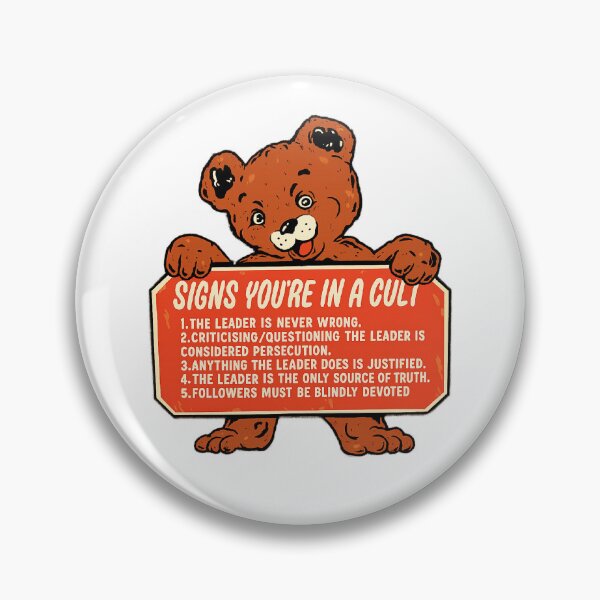 Item preview, Signs You’re In A Cult Funny Bear Political Satire  designed and sold by The Junto Shop.